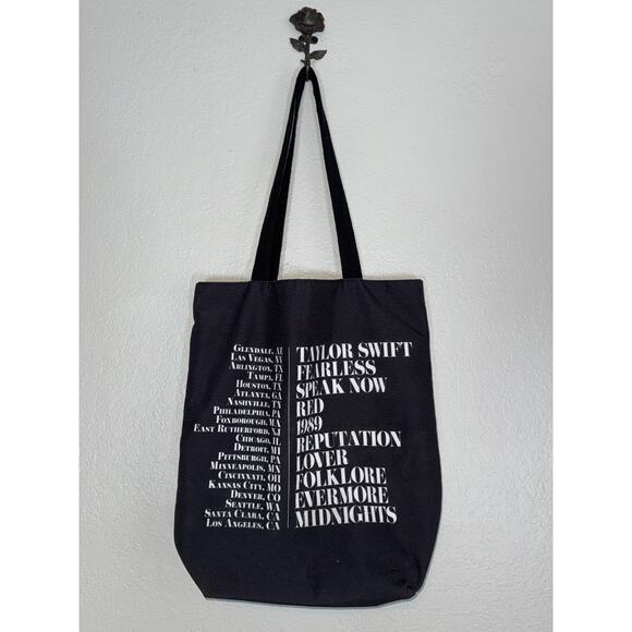 Official Taylor Swift Eras Tour Black Canvas Tote Bag Souvenir Cup Concert Merch - Picture 4 of 10